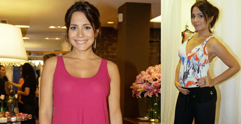 Juliana Knust exibe a sua barriguinha de grávida em evento