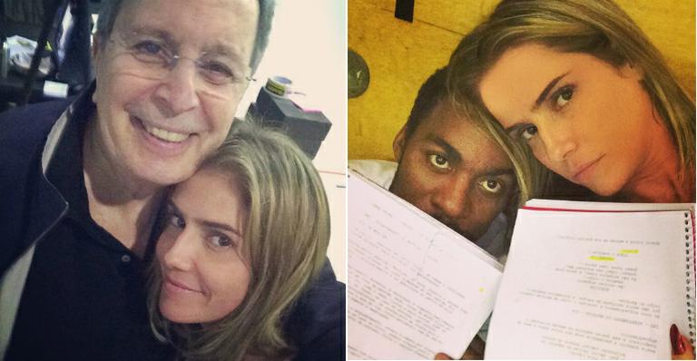 Sem make, Deborah Secco posta fotos de bastidores de filme