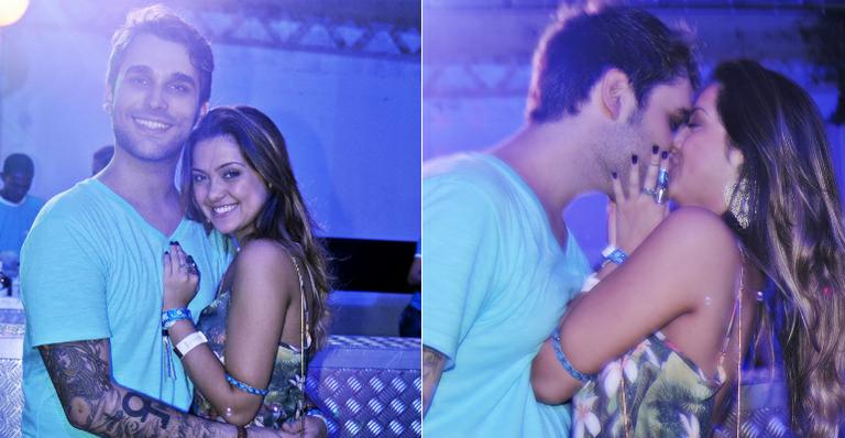 Polliana Aleixo e Renato Beltrão curtem festa em clima de romance na Bahia