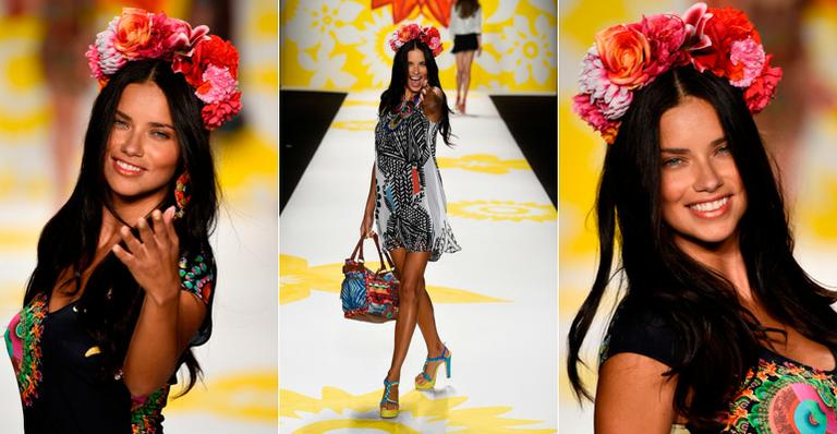 Cabelo da primavera: aprenda a usar guirlanda na cabeça como Adriana Lima