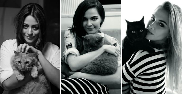 Atrizes fotografam com seus pets para campanha de incentivo à adoção de gatos
