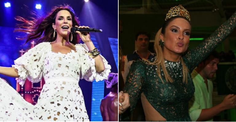 Ivete Sangalo elogia Claudia Leitte, rainha de bateria da Mocidade: ‘Maravilhosa’