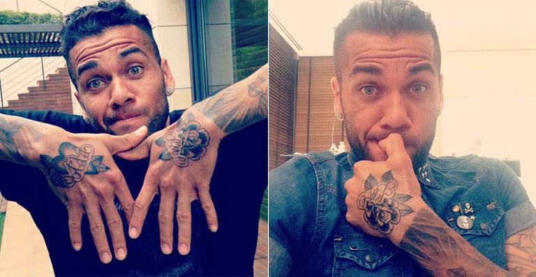 Daniel Alves mostra suas novas tatuagens