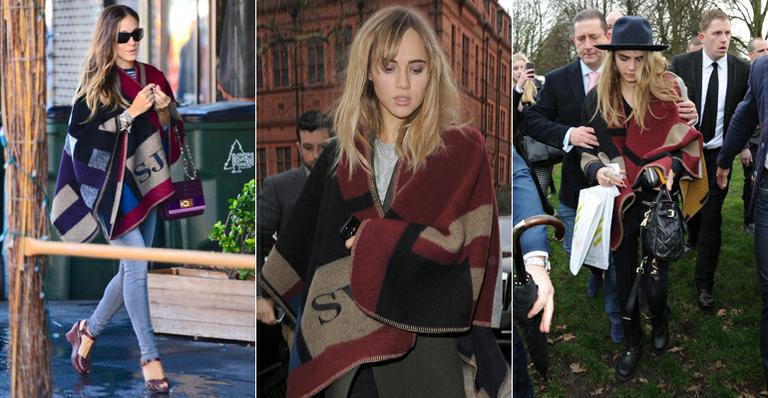 Fashionistas como Sarah Jessica Parker usam poncho de mais de R$ 3,4 mil