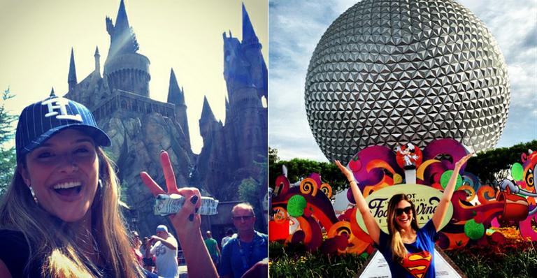 De folga da Dança dos Famosos, Juliana Paiva visita o castelo de Harry Potter