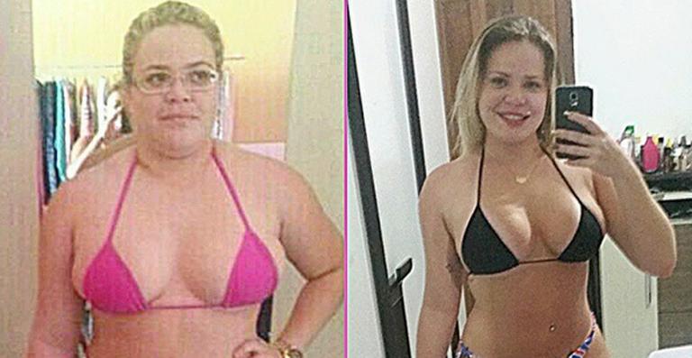De biquíni, Paulinha Leite mostra antes e depois de perder 39kg