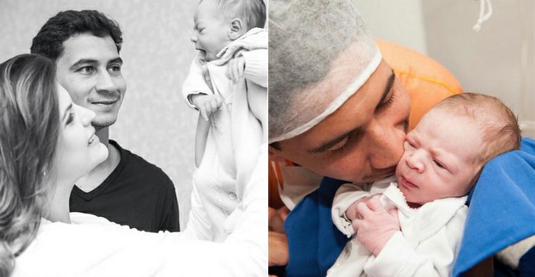 Mulher de Ganso mostra foto do casal ‘babando’ o filho recém-nascido