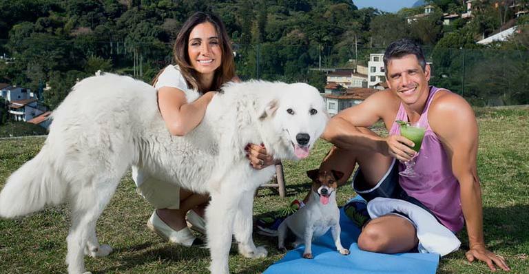 Marcio Garcia e Andréa Santa Rosa gravam programa sobre hábitos saudáveis