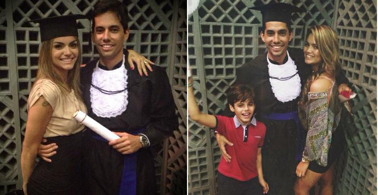 Kelly Key vai à formatura do irmão, Thiago, com a filha, Suzanna Freitas