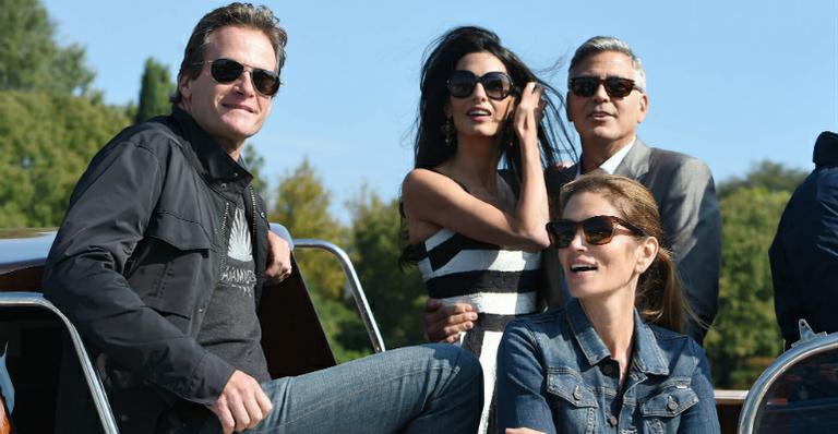 George Clooney e Amal Alamuddin chegam para o casamento em Veneza