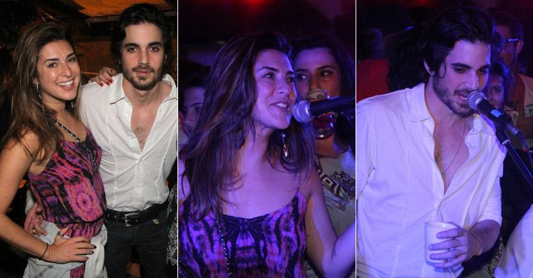 Fernanda Paes Leme e Fiuk soltam a voz e cantam em samba no Rio de Janeiro