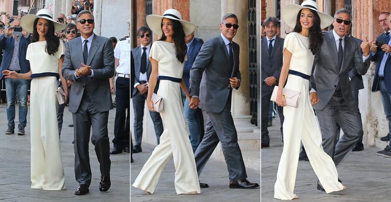 Macacão como o da noiva de George Clooney pode substituir second dress