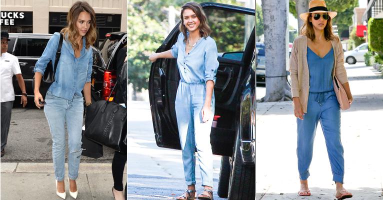 Como ser básica com elegância com tendências de moda de Jessica Alba
