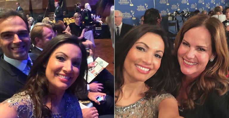 Patrícia Poeta mostra selfies nos bastidores do Emmy 2014