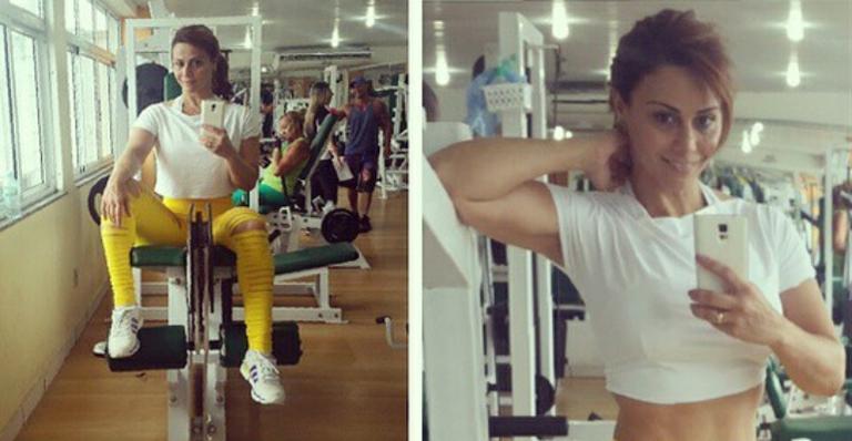 Viviane Araújo usa roupa descolada na academia