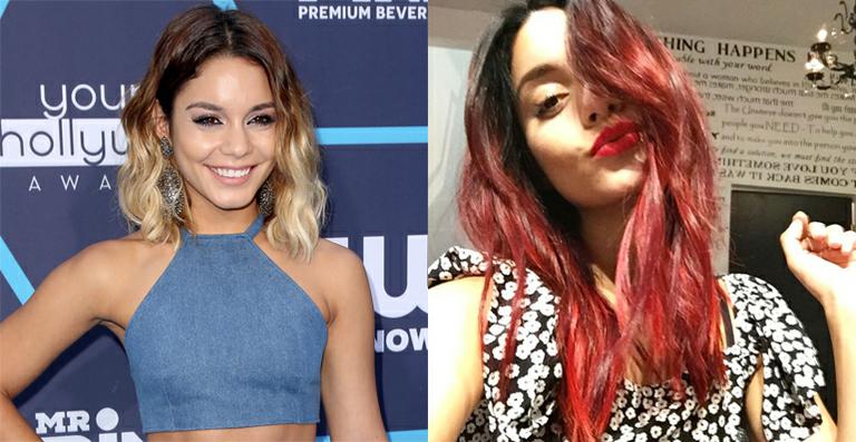 Vanessa Hudgens radicaliza e pinta cabelo de vermelho