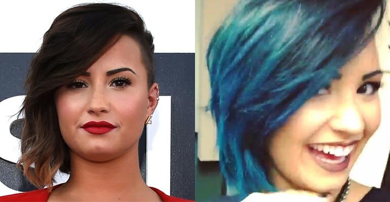 Novo visual: Demi Lovato pinta o cabelo de azul