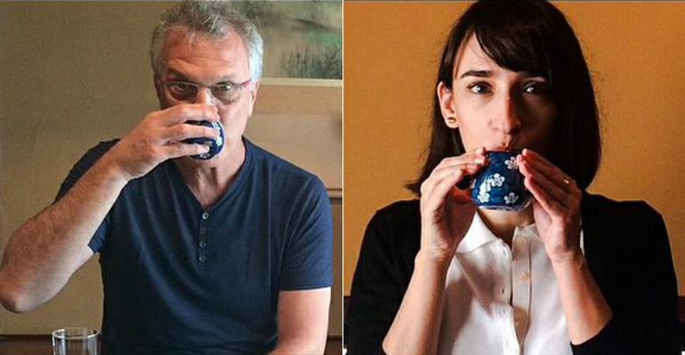 Pedro Bial e a namorada, Maria Prata, viajam juntos para Tóquio