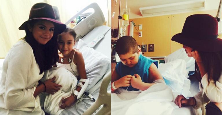 Selena Gomez surpreende pacientes em hospital infantil em Los Angeles
