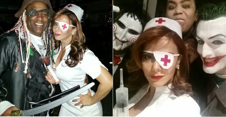 Viviane Araújo vira enfermeira sexy em festa à fantasia de Império