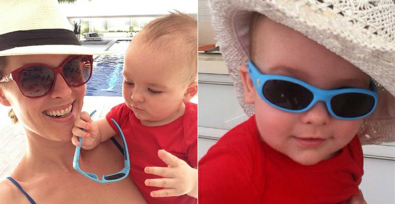 Ana Hickmann curte tarde na piscina ao lado do filho
