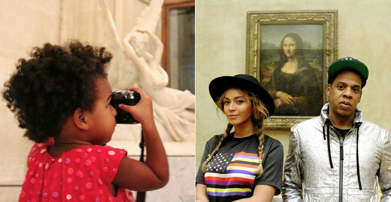 Blue Ivy vira fotógrafa em passeio com Beyoncé e Jay-Z no Louvre, em Paris