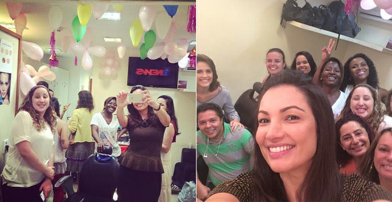 Patrícia Poeta ganha festa nos bastidores do Jornal Nacional