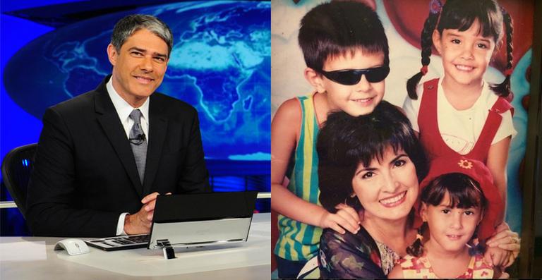 William Bonner publica foto antiga de Fátima Bernardes com os trigêmeos