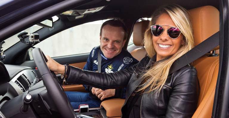 Rubens Barrichello dá aula de ‘piloto’ para Luigi Baricelli, Carlos Casagrande, Felipe Andreoli e Adriane Galisteu