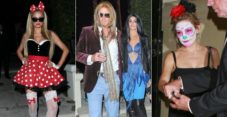 Paris Hilton, Cindy Crawford e outros famosos se fantasiam em festa de Halloween