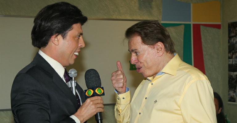 Silvio Santos brinca ao encontrar o humorista Ceará