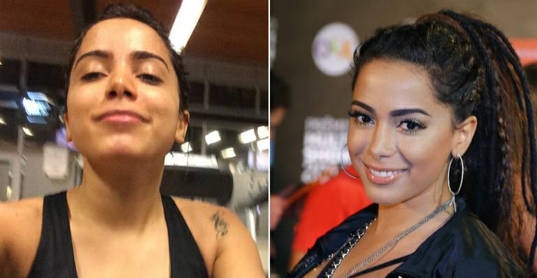 Sem make ou produção, Anitta publica foto malhando