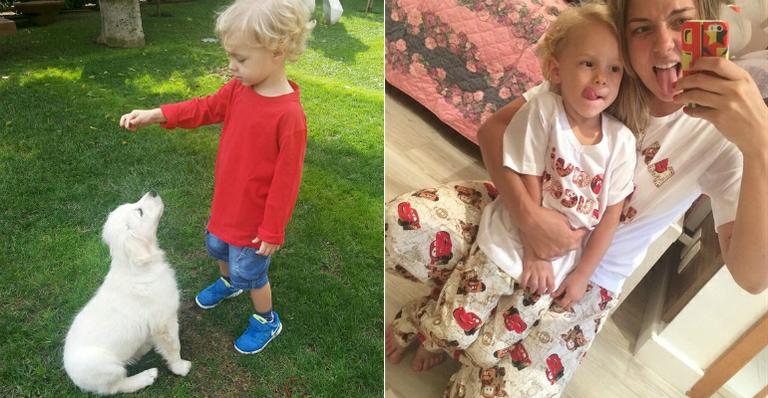 Filho de Neymar aparece brincando com cachorro