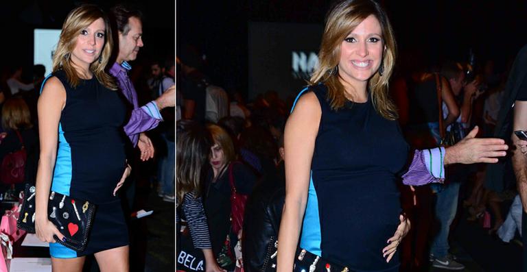 Grávida, Luisa Mell exibe seu barrigão no SPFW