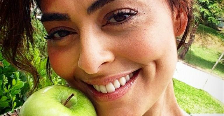 Juliana Paes conta que comer maçã verde ajuda a ficar mais bonita