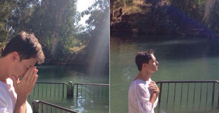Rodrigo Faro é batizado nas águas do Rio Jordão: ‘Momento de muita oração’