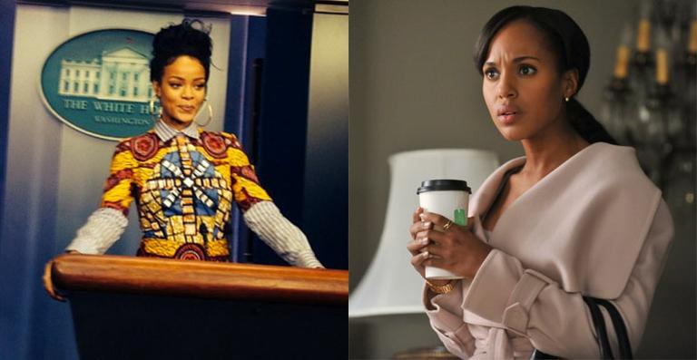 Rihanna visita a Casa Branca e brinca de Olivia Pope, da série Scandal