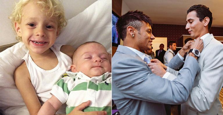 Davi Lucca conhece Henrico, filho do padrinho Paulo Henrique Ganso