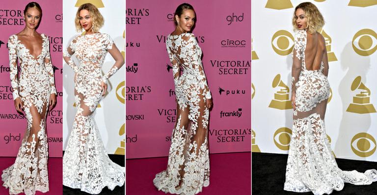 Batalha de looks: Candice Swanepoel e Beyoncé usam vestido transparente