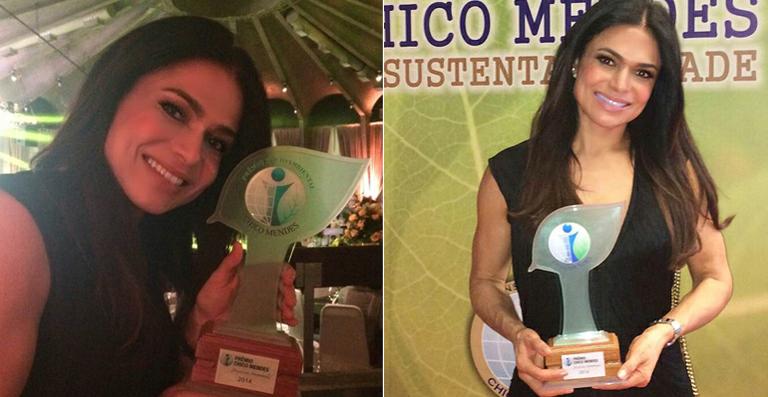 Rosana Jatobá recebe prêmio de sustentabilidade: ‘Estou tão feliz!’