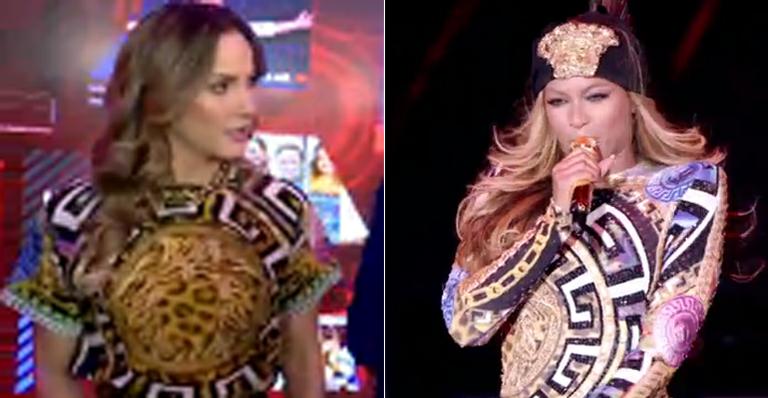 Claudia Leitte usa estampa parecida com a de Beyoncé em clipe