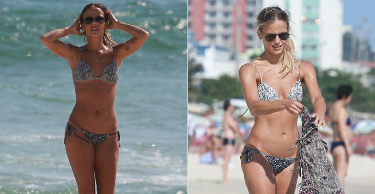 Fernanda de Freitas exibe barriga chapada na praia