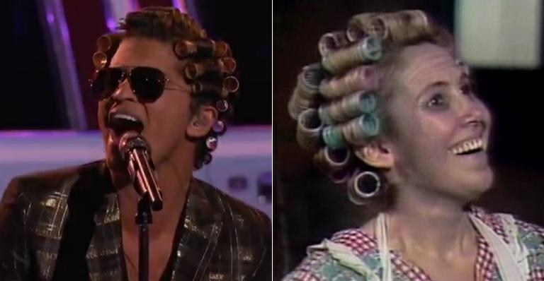 À la Dona Florinda, Bruno Mars se apresenta com bobes no cabelo