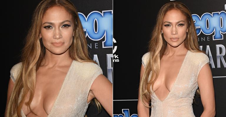 Jennifer Lopez capricha no decote e quase mostra demais