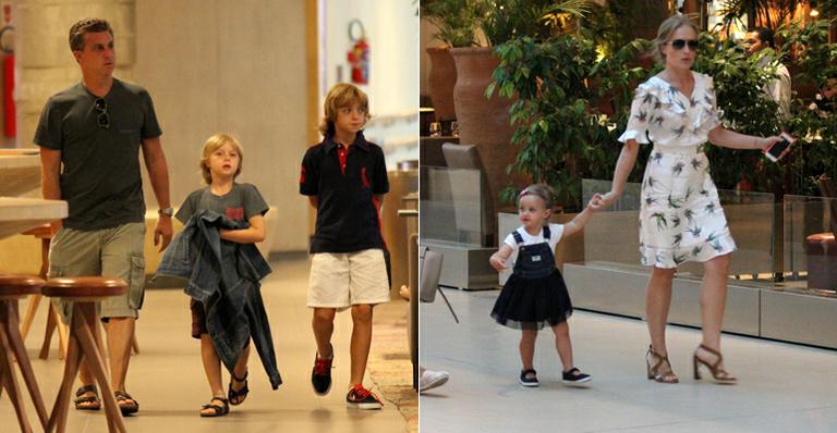 Angélica e Luciano Huck curtem jantar com os filhos no Rio