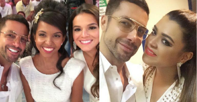 Fernando Torquatto posa com Bruna Marquezine e Preta Gil nos bastidores do ‘Esquenta!’