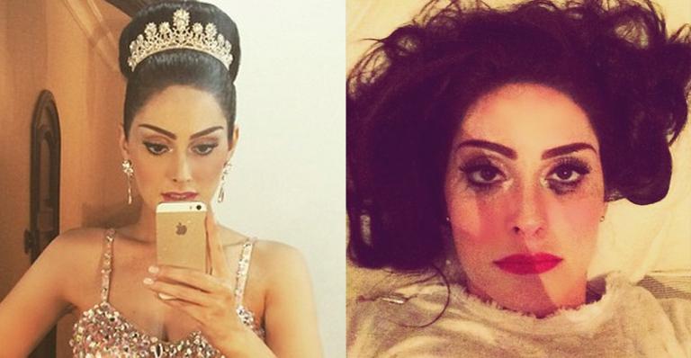 Francine Piaia mostra o antes e depois da festa de réveillon