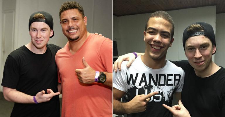 Sem Paula Morais, Ronaldo curte festa eletrônica ao lado de Ronald