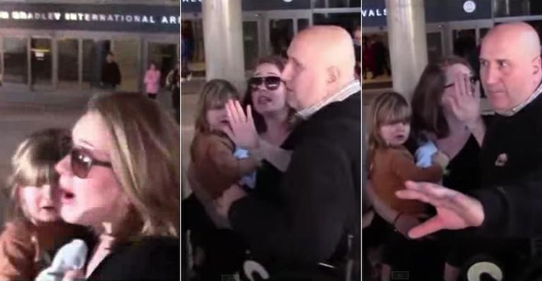 Adele faz raríssima aparição com o filho e se irrita com fotógrafos