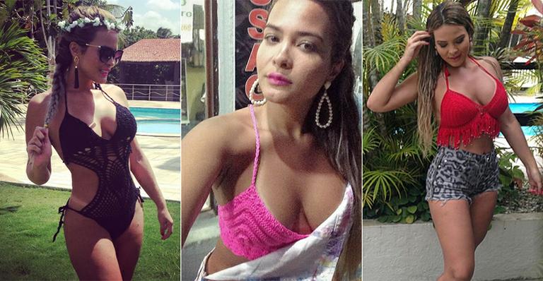 Geisy Arruda aposta em looks de crochê para a praia
